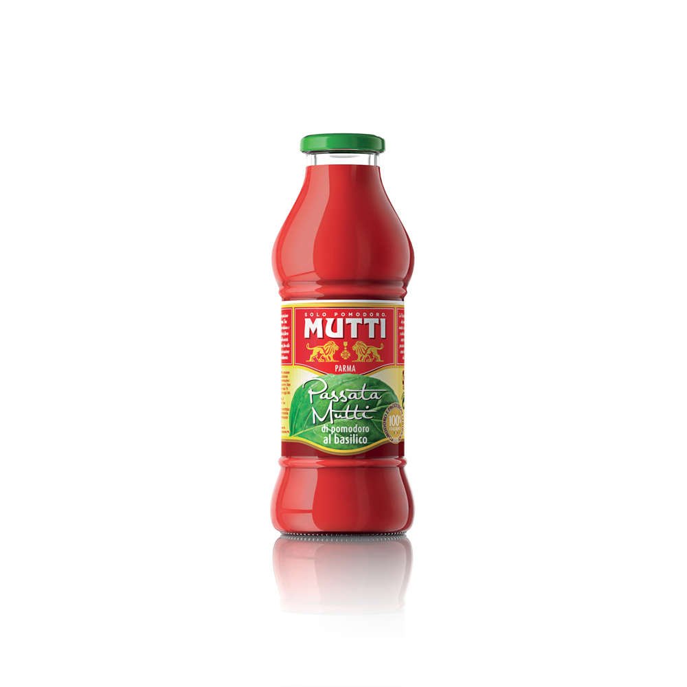 Buy Mutti Tomato Puree with Fresh Basil Glass Bottle 40