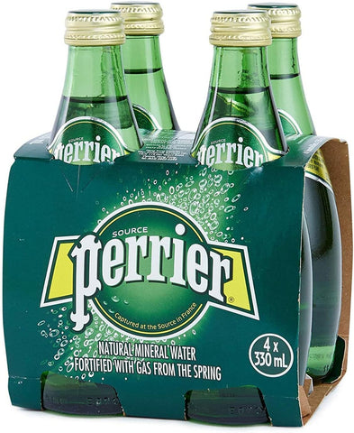 Perrier Natural Sparkling Water Glass Bottle 4 x 330 ml