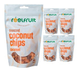 Reelfruit Organic, Vegan & Gluten Free Caramel Toasted Coconut Chips 100g Combo (Pack of 5)