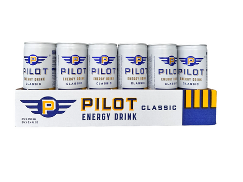 Pilot Classic Energy Drink with Vitamin B12,B2,B3,B5, B6 - (250ml) Pack of 24