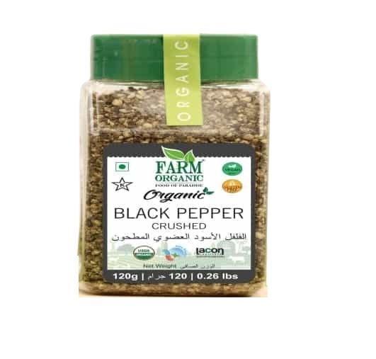 Buy Farm Organic Gluten Free Black Pepper Crushed - 120